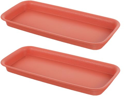 PAMINGONO Sottovasi in Plastica 2 Pezzi 5.1 Pollici Forma Rettangolare per Vasi da Interno ed Esterno Protezione Pavimenti e Scrivanie
