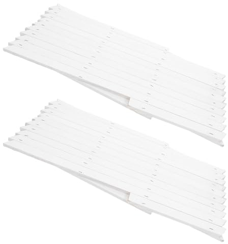 jojofuny Lot de 2 Panneaux de Treillis Extensibles en Bois Blanc, Support Mural pour Plantes Grimpantes, Facile à Installer, Longueur Réglable pour Jardin Extérieur