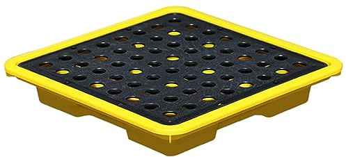 XBTGS Paleta modular industrial de contención de derrames, bandeja a prueba de fugas con rejilla superior plana, carga estática resistente para prevención de derrames de aceite y productos químicos