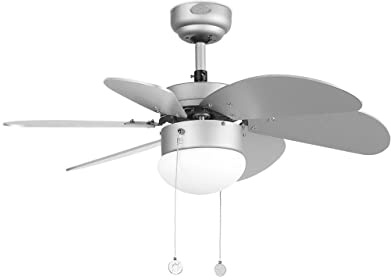 Faro 33186 Ventilatore per Soffitto con Luce, Grigio Cava, led, legno
