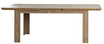 Forte Nepal Esstisch 160, Esstisch ausziehbar, Holzwerkstoff, Bramberg Fichte Holzdekor, 160 cm breit x 75 cm hoch x 90 cm tief