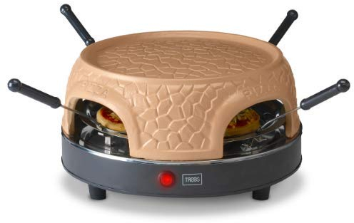 Trebs 99390 Pizzagusto - Pizzaofen mit Terrakottakuppel für 4 Personen - Pizzadom - 800 Watt - Zubereitung in nur 5 Minuten - neues effektiveres Kuppel-design