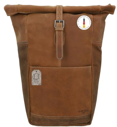 Gusti Gepäckträgertasche Leder - Miquel I. für Gepäckträger Fahrradtasche Hinterradtasche Fahrrad Tasche Umhängetasche 16L Damen Herren Braun Leder
