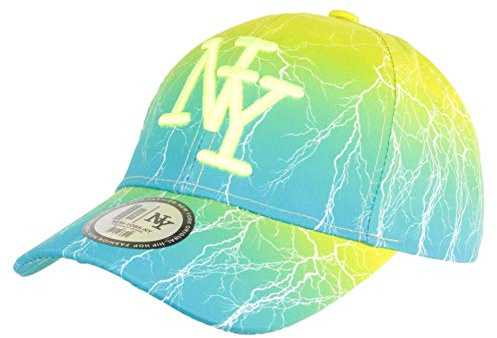 Blå och gul fluo Eclyr Fashion NY Baseball Mössa Barnkeps 7a 12 år - pojke
