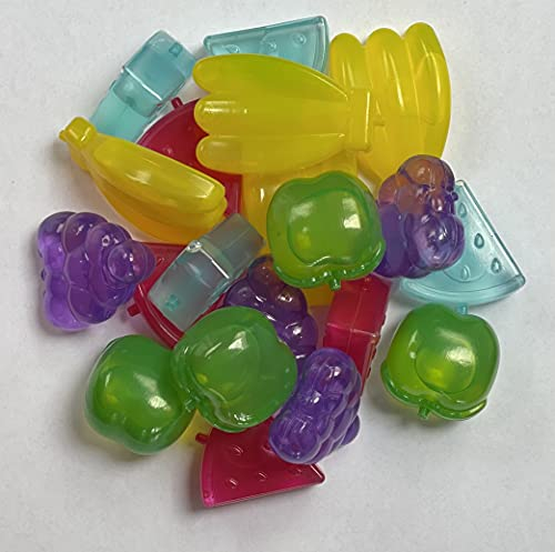 20 Pcs Plastic Reusable Washable Assorted Fruit Shaped ICE Cubes