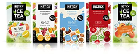 INSTICK | Zuckerfreies Instant-Getränk - Bundle verschiedene Sorten | 5x12-er Packung für 60x0,5 L | Getränkepulver - vegan, kalorienarm, mit Vitamin C, aromatisiert (verschiedene Sorten)
