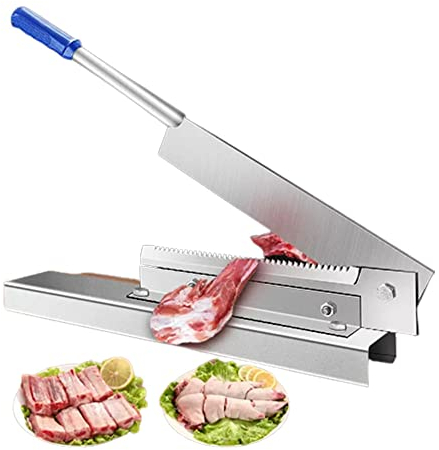 Taglierina di Carne E Ossa Domestica, Affettatrice di Carne Congelata, Taglierina Manuale di Carne E Ossa di Manzo Medico dell'Acciaio Inossidabile, con Vassoio di Conservazione degli Alimenti,25cm