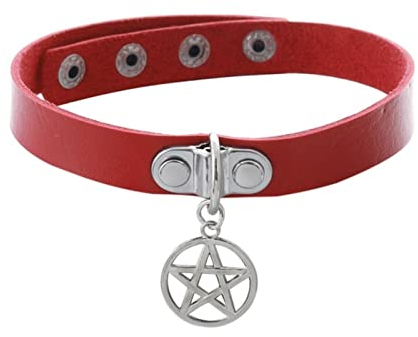 WEITING Punk Choker Ästhetisches Egirl Emo Cool Halsband für Mädchen Gothic Halskette Halsband Cosplay Chocker Gothic Zubehör - Rot