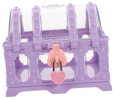 NUOBESTY Petit Coffre au Trésor Pirate en Plastique pour Garçon et Filles | Pourpre, Style Vintage, Fêtes à Thème Pirate et Anniversaires D’garçon et Filles