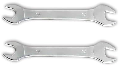 Leliafleury Super Thin Spanner, 2Pcs 14mm x 15mm Double Open End Spanner, Carbon Steel, Metric Wrench Repairing Tool for Bicycle