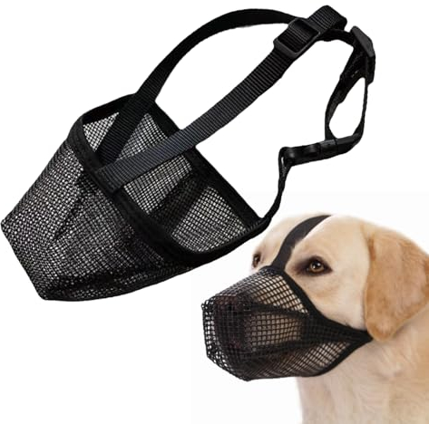 YANINEE Maulkorb für Mittlere Große Hunde, Giftköderschutz Hund, mit Verstellbare Schlaufe (L)