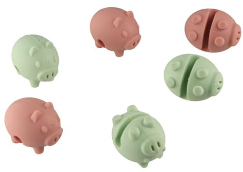 6Pcs Spill-Proof Pot Lid Lifters Pig Shape Silicone Lid Lifters Steam Releaser for Soup Pot and Saucepan, Kitchen Gadgets Cooking Helper, Random Color