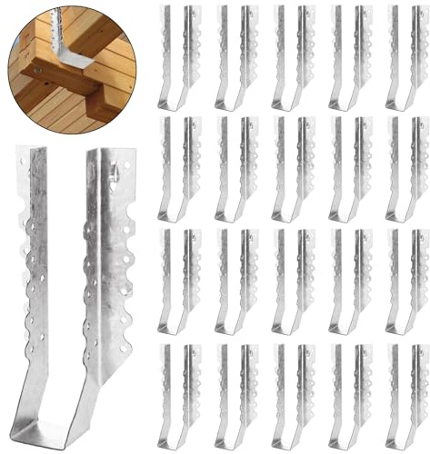 20PCS 2x10 Joist Hanger, 18 Gauge Galvanizing Face Mount Joist Hangers, Hurricane Ties for Rafters Tie Brackets Great for Floor Deck, Ceiling Joists, Wood, Roofs