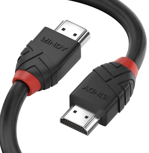 LINDY High Speed HDMI Cable Twin Pack- 1m & 2m Lengths, Black Line, with Ethernet, 4k@60Hz HDMI 2.0 18G 3D 1080p HDCP 2.2 120Hz 144Hz HDR ARC CEC ATC Tested TV OLED Monitor Xbox PS4 PS5 Blu-ray
