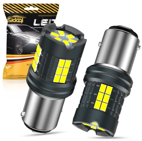 Sidaqi P21/5W LED Reverse Backup Light Bulbs CANBUS Error Free 25W 30SMD 3020 Chips Anti Hyper Flash BAY15D 380 LED Bulb White for Brake Stop Tail Lights,Daytime Running Lights 12-24V (Pack of 2)