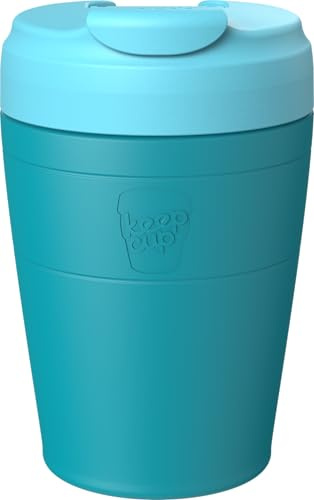KeepCup Commuter Travel Mug - Insulated Stainless Steel Reusable Coffee Cup with Spillproof Flip Lid - 12oz/340ml - Eden Cloud