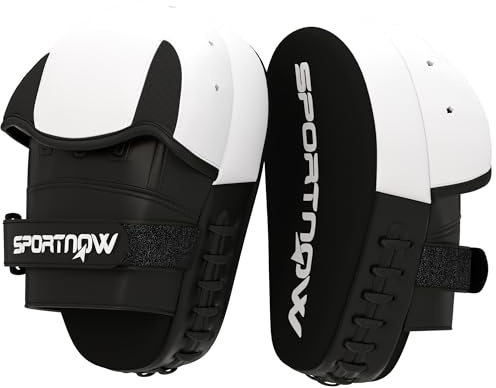 SPORTNOW Björntassar, boxning, boxning, träningsvantar, med fingerskydd, skottsköldar för Muay Thai, kickboxning, kampsport, MMA, vit