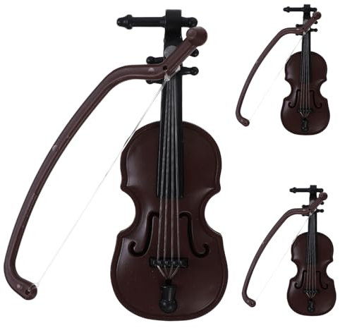 ibasenice 3stücke Mini Violin Modell Lifelike Instrument Für Puppenhaus-Dekoration Realistische Nachbildung Für Kreative Szenen Für Sammler Und Liebhaber Kleiner Musikinstrumente