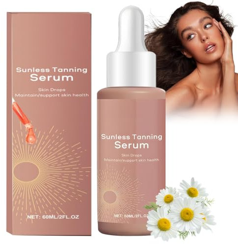 Gocce Autoabbronzanti Viso e Corpo, Gocce abbronzanti senza sole, Sunless Tanning Drops, Migliora il tono naturale della tua pelle, per Stimola Produzione Naturale di Melanina (60ml)