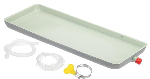 PATIKIL Air Conditioner Drip Tray, 32 x 9.4 Inch (81 x 24 cm) Galvanized Metal Portable Universal Air Conditioner Drain Pan with Drain Hole & Hose for Indoor Outdoor Split AC Unit