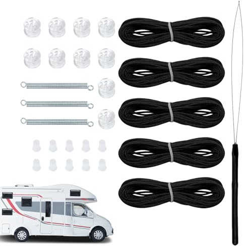 Pleated Blind Repair Kit - Roller Blind Lacing Kit Vertical Blind Tabs | High Tensile Cord, Heavy Duty Clips, Easy Assembly, Ideal for Fixing Covers, Replacement
