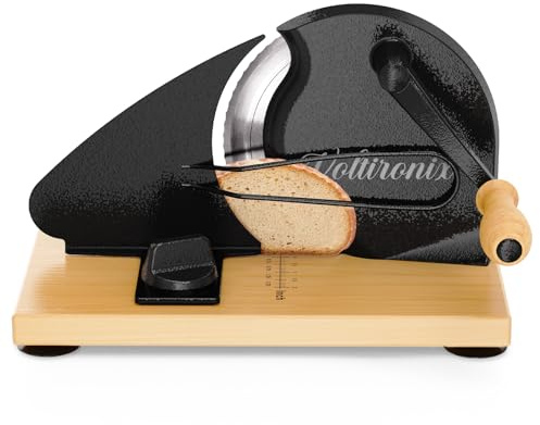 Upgrade Manual Bread Slicer for Homemade Sourdough Bread, Adjustable Thickness with Stainless Steel Serrated Blade, Even Slicing Guide, Non-Slip Suction Cups – Ideal for Home Kitchens and Bakeries