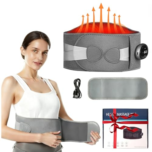 Gifts for Women Mum Her Him, ProChosen Heat Pad for Back Pain Relief and Period Cramps, Rechargeable Electric Heating Pad with 3 Level Temperatures and Vibration Massage