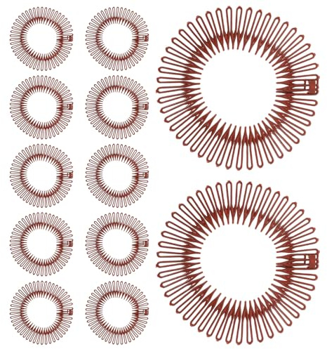 Veemoon 12 piezas Peines Elásticos de Flexibles para Fijación de Cabello Clip Invisible para Control de Mechones Sueltos Frente y Cómodos para Mujeres