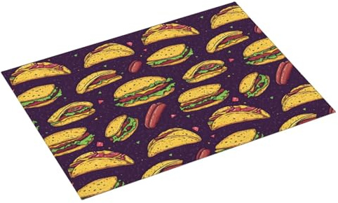 Hamburger Ham Food Print Dish Drying Mat, Super Absorbent Large Dish Drying Matt Kitchen Counter, 18x24inch Dry Pad Rack Mats for Kitchen Dishes Easy Clean Home Decor