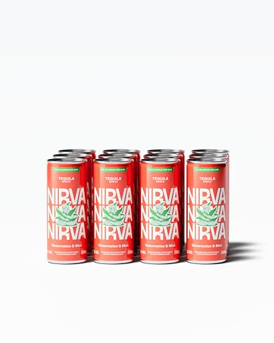 Nirva Spritz - Watermelon & Mint Tequila in Can - 3% Vol - 250mlx12Pk | Low Calorie Ready To Drink Cocktail Can. Crafted With Small Batch Blue Agave Tequila For A Crisp, Refreshing Taste.