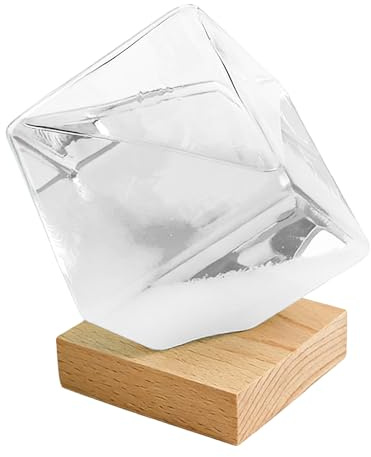 Prévisionnateur De Tempêtes Météorologique,Baromètre En Forme De Cube,Outil De Prévision Météo Décoratif Avec Base - Pour Décoration Bureau Chambre