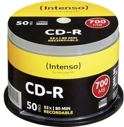 Verbatim CD-R 700 MB CD-Rohlinge, 52fach, 50 Stück, bedruckbar