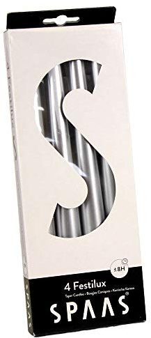 Spaas 4 Festilux Dinner Candles 23/250 mm, 8 Hours, Silver