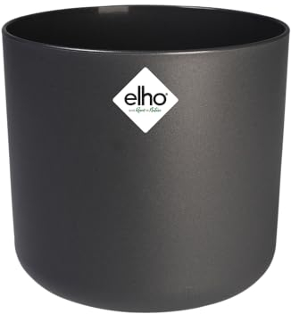 Elho B.for Soft Round 18 - Macetero por Interior - 100% Plástico Reciclado - Ø 18.3 x H 16.7 cm - Negro/Anthracite