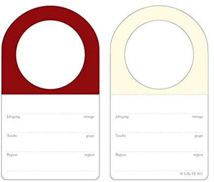 Weinflaschen-Anhänger im Offset-Druck FE-811-50 - 54x96 mm - creme/bordeaux - 50 Stück