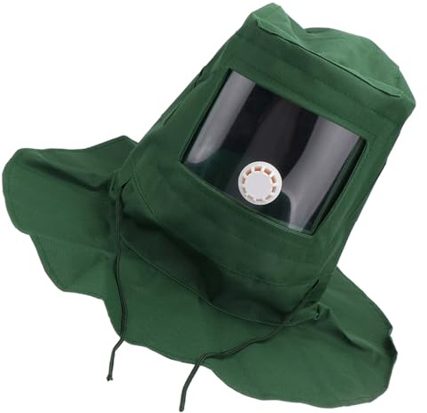 YARNOW Sandstrahlschutzhaube Sicherheitsgesichtsschutz Windschutz Gesichtsschutzschild Staubschutzkappe