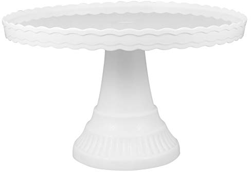 Amosfun Soporte para Tartas De 32 Cm, Expositor De Postres para Bodas, CumpleañOs Y Fiestas, Pedestal Elegante De Material PP En Color Blanco, FáCil Montaje para ExhibicióN De Pasteles Y Cupcakes