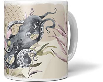Paul Sinus Dekorative Tasse mit schönem Motiv Oktopus schönem Design Pastelltöne Wasserfarben