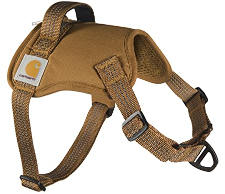 Carhartt Nylon Duck No Pull Dog Harness, Fully Adjustable Dog Harness with Quick Control Handle and Reflective Accents, Carhartt Brown, Small
