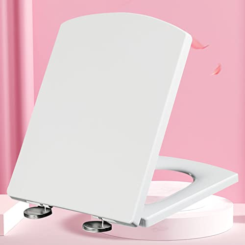 Wc Sitz Absenkautomatik Weiß Toilettendeckel Softclose Familien Toilettensitz mit Absenkautomatik Duroplast Wc Sitze mit Verstellbaren Scharnieren,white-37 * 47cm