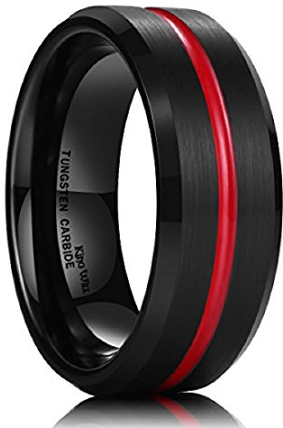 King Will CLASSIC Silver/Black/Gold/Blue/Brown/Rose Gold Groove 6mm 7mm 8mm High Polish/Matte Finish Men's Tungsten Ring Wedding Band Comfort Fit