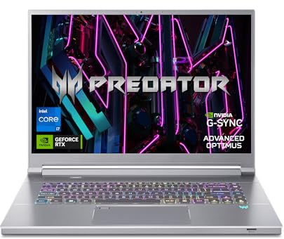 Acer Predator Triton 16 Gaming/Creator Laptop | 13a generazione Intel i7-13700H | NVIDIA GeForce RTX 4070 | 16 WQXGA 240Hz G-SYNC Display | 16GB DDR5 | 1TB PCIe Gen 4 SSD | Killer WiFi 6E | PT16-51