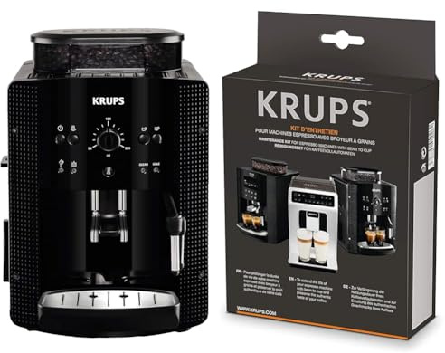 Krups Essential EA810870 Kaffeevollautomat | Espresso und Kaffee & XS5300 Reinigungs- u. Pflegeset für Kaffeevollautomaten