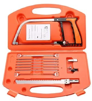 SSIMOO 12-in-1-Multifunktions-Handsägen-Set, Werkzeuge, Holzbearbeitung, universelle DIY-Handsäge, Mini-Bügelsäge, kompatibel mit Holz, Glas, Keramik, Fliesen, Metallsäge (Color : 12 in 1 Set Red)