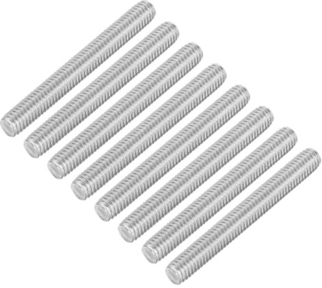QUARKZMAN 8 Stück Gewindestangen, M6 x 50mm, 304 Edelstahl, Gewindestab mit metrischem Vollgewinde, M6-1 Gewindestift für Möbel- und Maschinenmontage