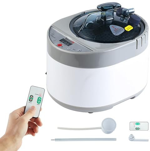 HLGKBY Générateur de Vapeur de Sauna Portable 4 L, Machine de Fumigation corporelle, Mise Hors Tension/réglage Automatique 16 Niveaux de température/minuterie 99 Min, pour tonneau en Bois/Baignoire