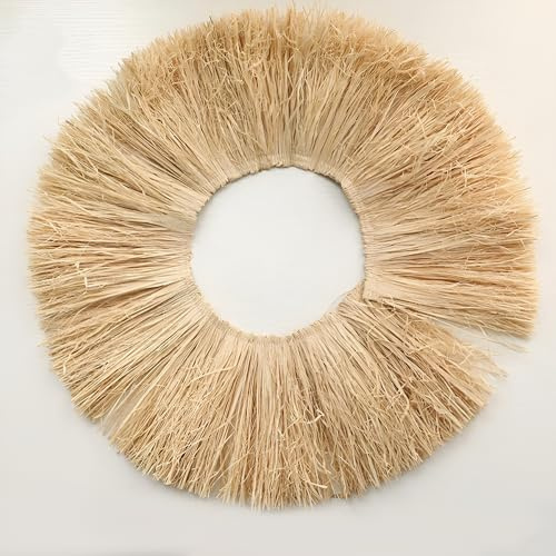 VICIYOO Borlas de Paja de Rafia con Flecos de Yute Natural, Guirnalda de Boda con Hierba lafite para Muebles del hogar, Fondo, artesanía, decoración de Pared, 1 Metro