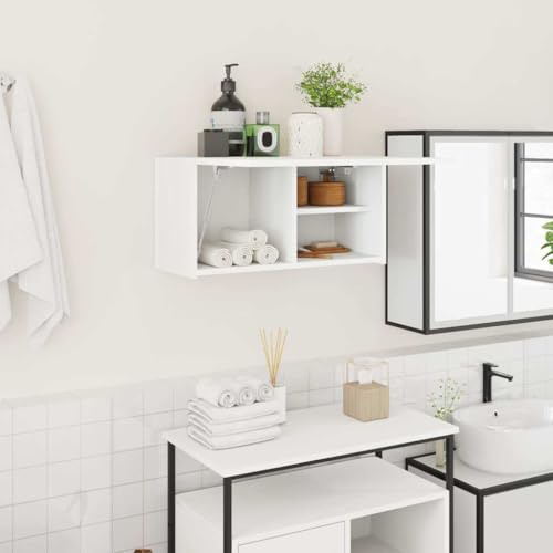 vidaXL Väggskåp för badrum vit 60x25x30 cm konstruerat trä, badrum väggskåp, badrumsskåp i vägg, toalett väggskåp, badväggsskåp, badrum skåp i vägg