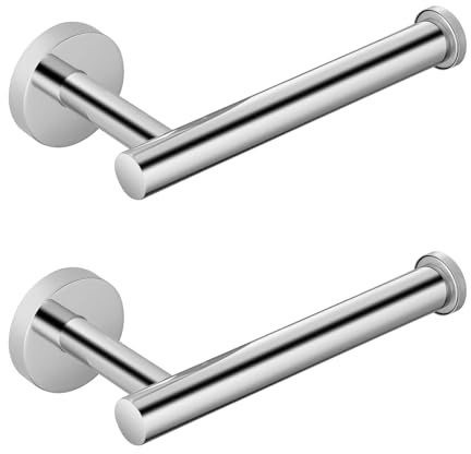 Porta carta igienica, supporto per carta igienica, montaggio a vite da parete, per bagno, cucina, bagno, design moderno, contiene rotoli di carta igienica, in acciaio inox cromato antiruggine 2 pezzi