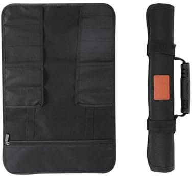 Abriclo Werkzeug Rolltasche, Schraubenschlüssel Werkzeugtasche mit 22 Werkzeugtaschen Tragbare Mehrzweck Rolltasche für Männer und Frauen Praktische Werkzeugaufbewahrung –Schwarz